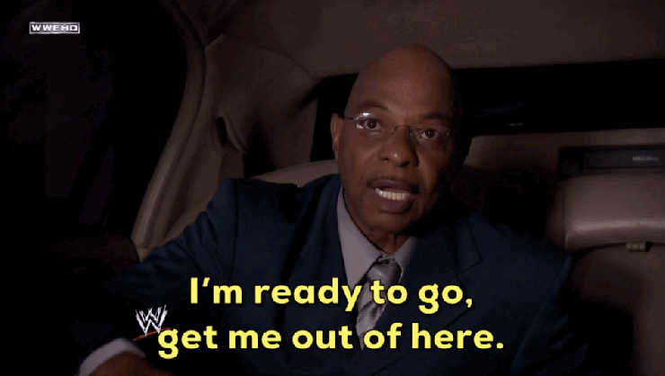 A bald black man saying 